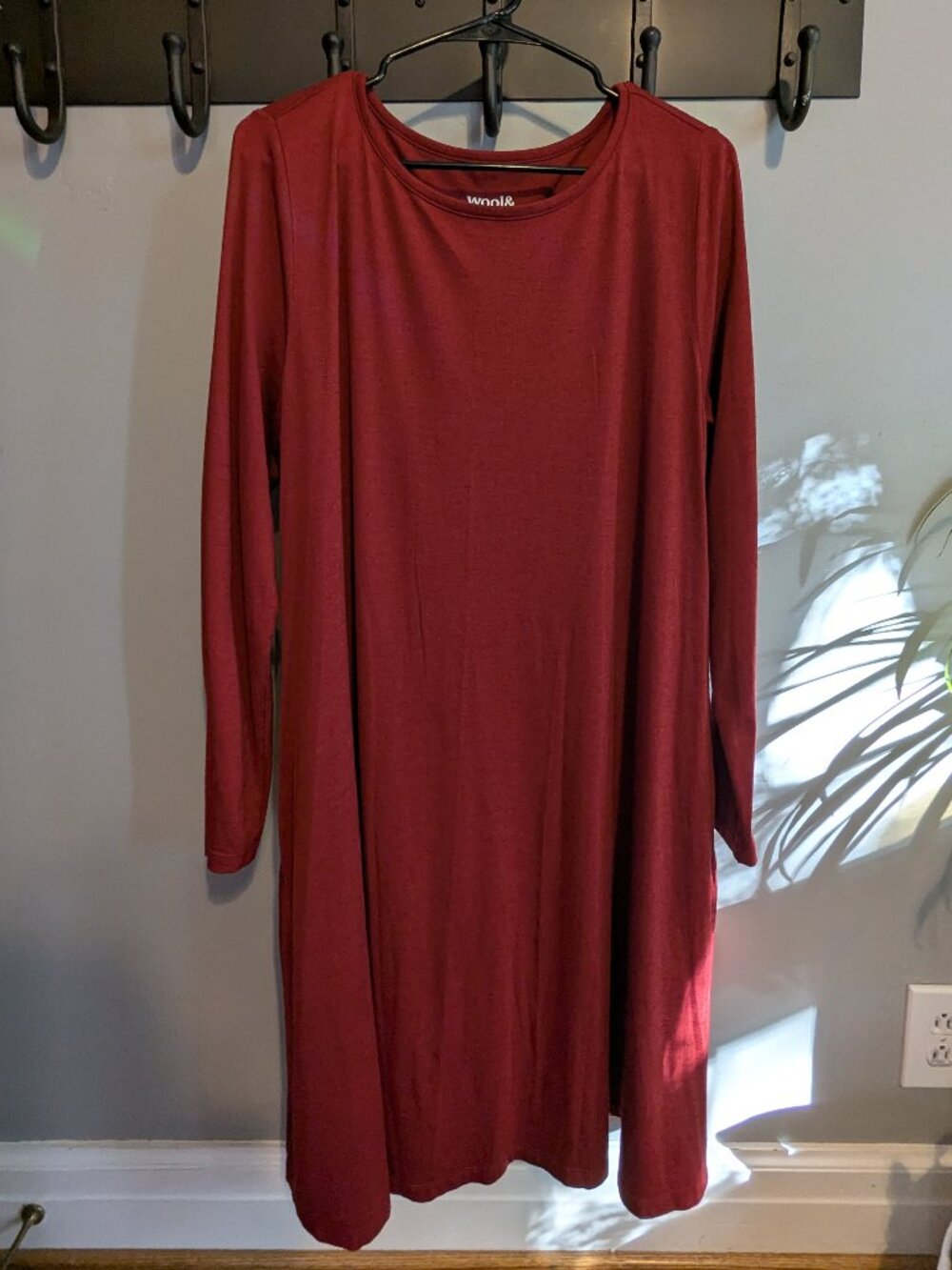 Wool& Long Swing Dress - XL - Long - Pomegranate